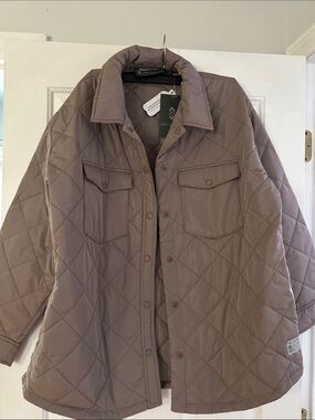 Free Country Quilted Shacket Jacket - Mauve Taupe